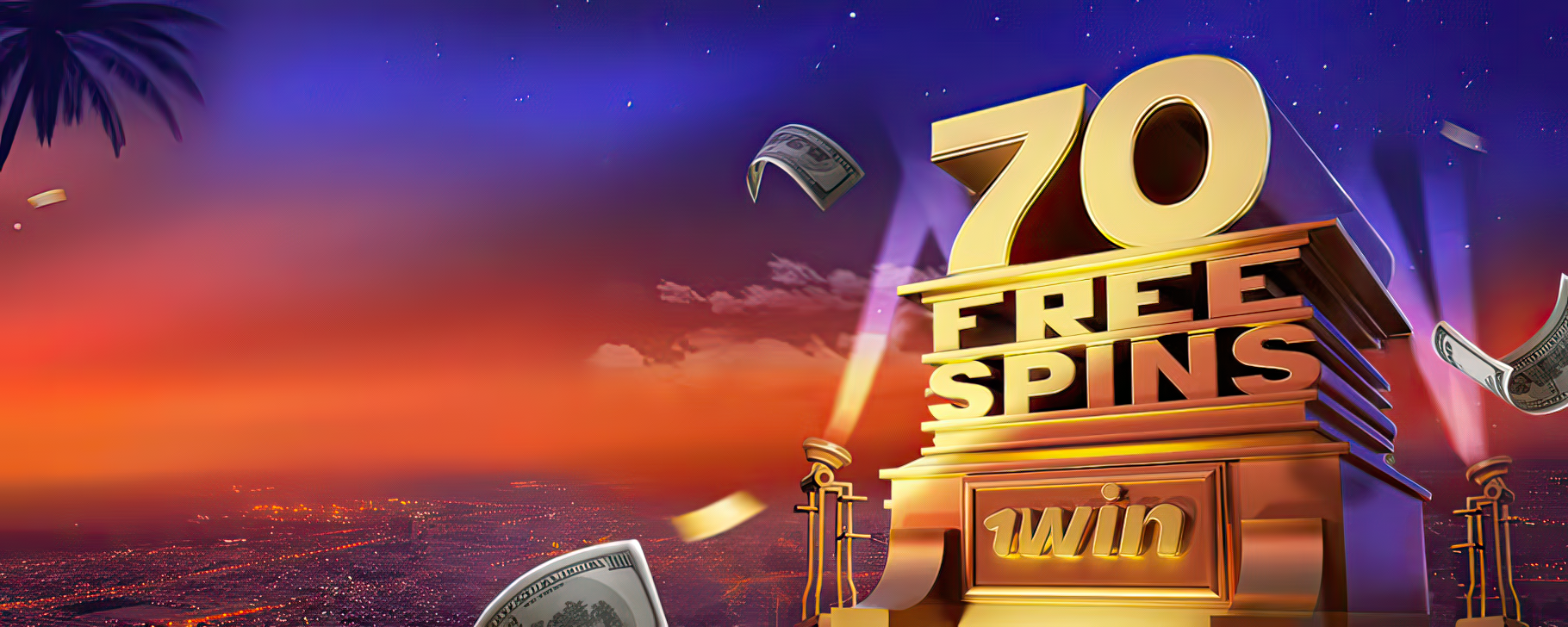 70 giros gratis por el primer depósito.